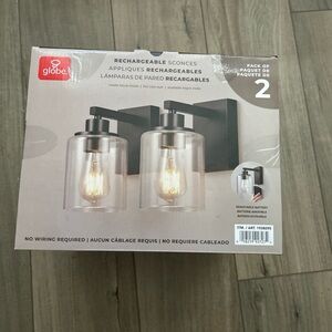 Globe Matte Black Rechargeable Sconces Lights